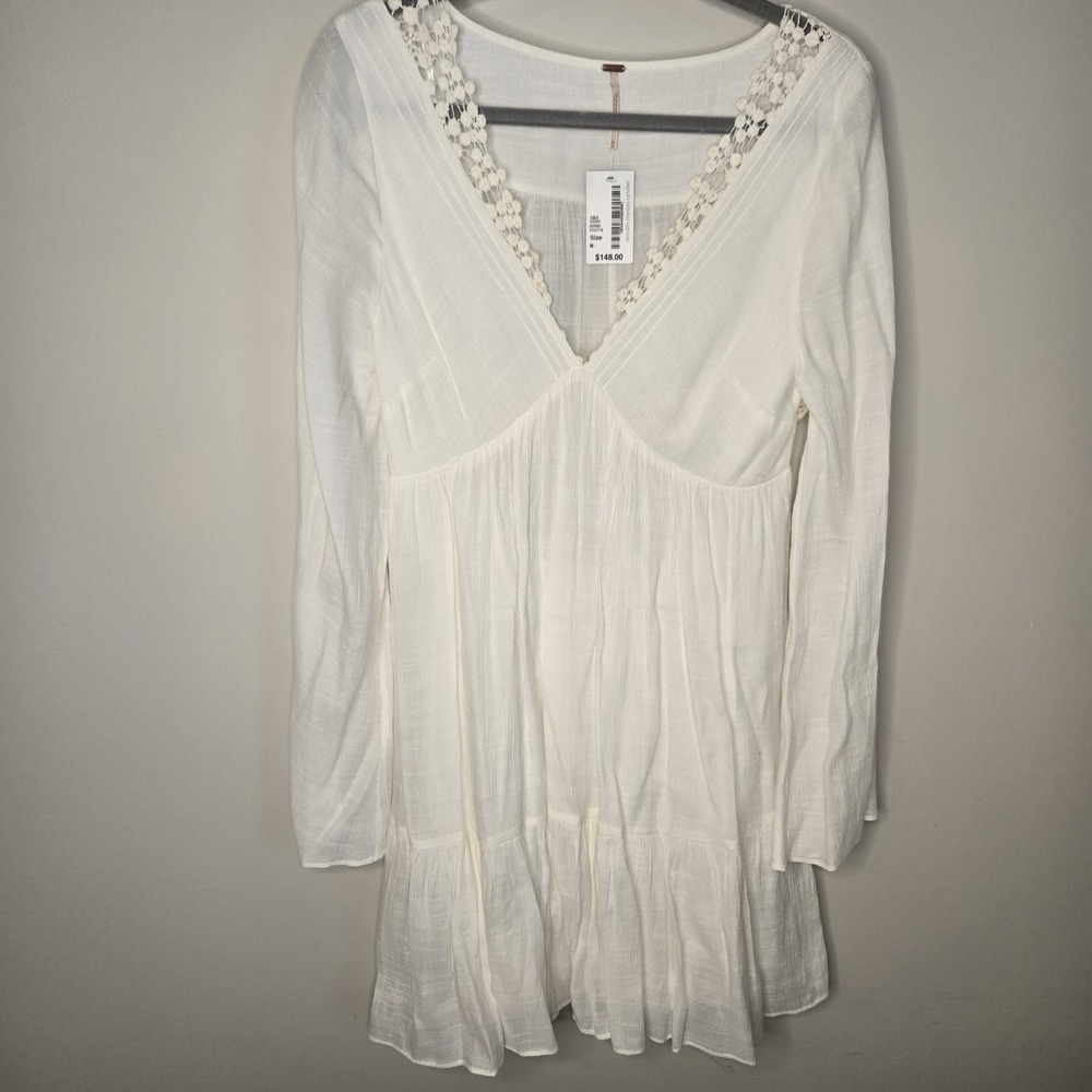 NWT Free People White Fairy Angel Muslin Cottagecore Boho Gentle Dreamer Sz M - Picture 8 of 8